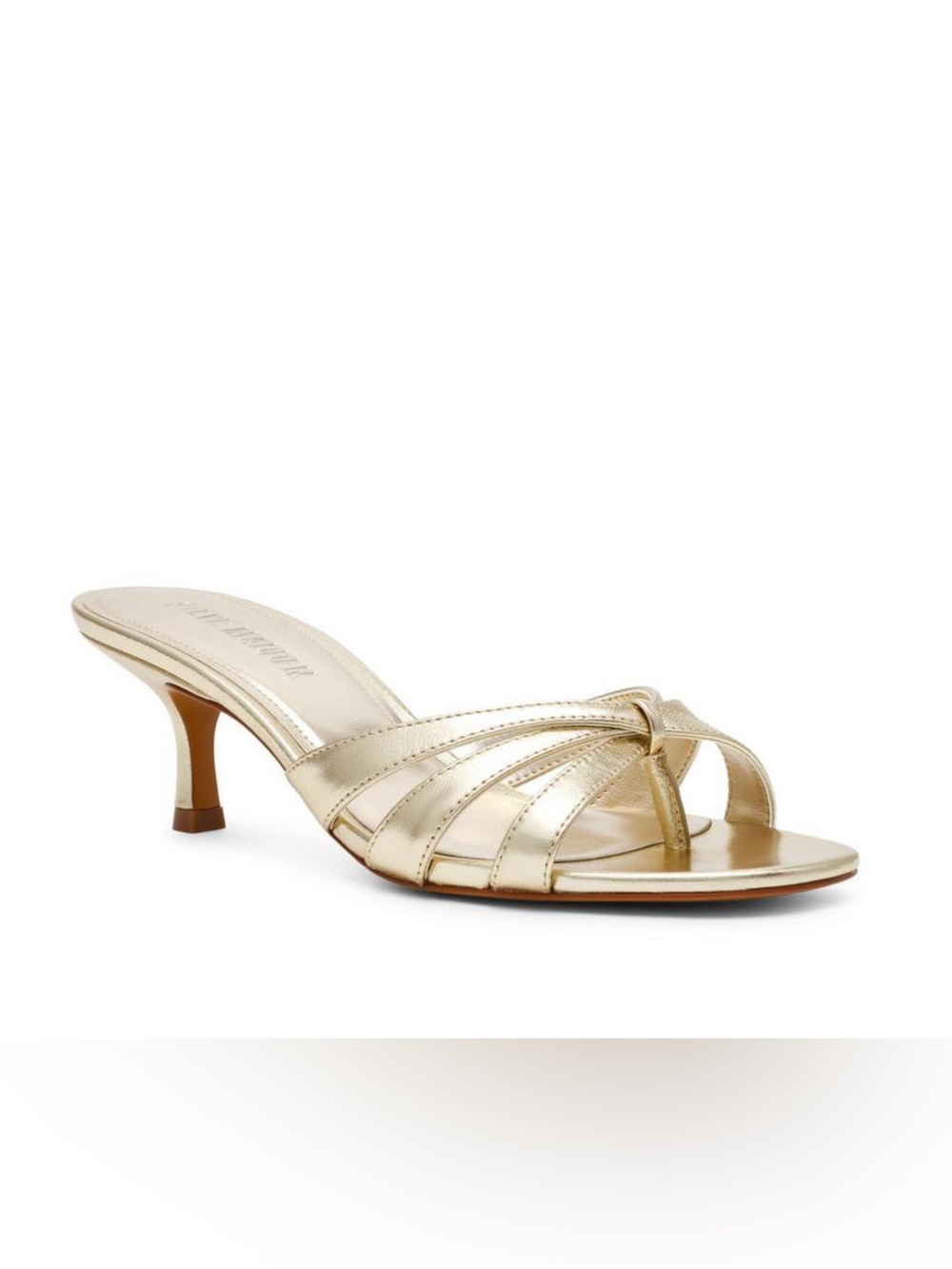 STEVE MADDEN CARY DRESS SANDALS IN GOLD | SLIGHTLY USED - Picture 2 of 11